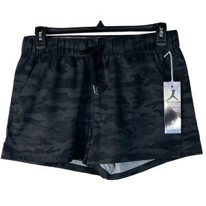 Kyodan Large Activewear Shorts Pockets Lightweight Quick Drying Black Camo